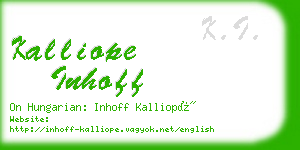 kalliope inhoff business card